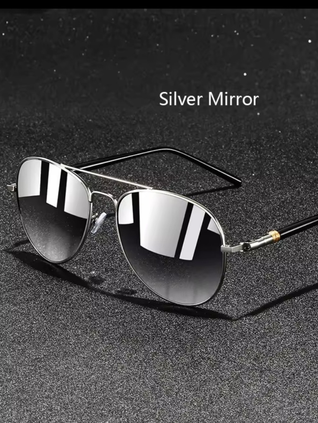 Gray Mirrored Aviator Sunglasses